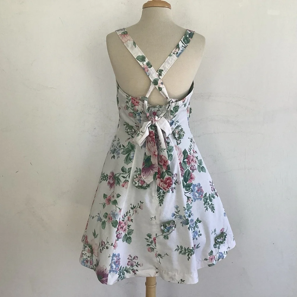 Upcycle Annie Fit/Flare Sweetheart Neckupcycled Floral Kentucky Derby Dress.L - Picture 7 of 14